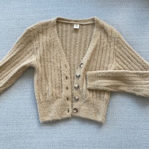 urban outfitters cute n fluffy mocha cardigan